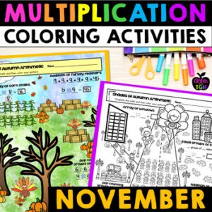 November Multiplication Color Pages 1