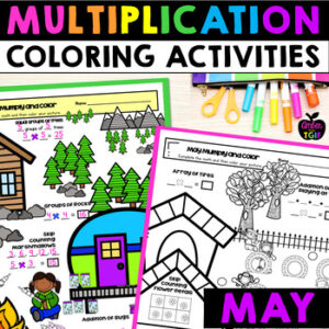 End of the Year Coloring Pages  May Multiplication Practice Coloring Sheets