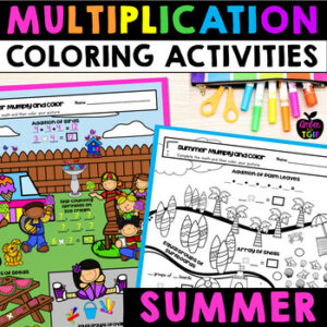 Summer Coloring Pages | Summer Multiplication Practice Strategies Coloring Sheet